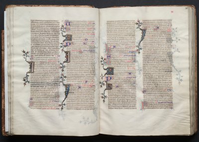 The Gotha Missal: Fol. 30v, tekst, ca. 1375. af Master of the Boqueteaux