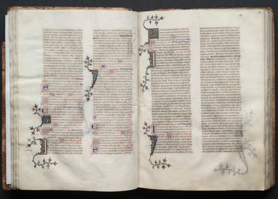 The Gotha Missal: Fol. 34v, tekst, ca. 1375. af Master of the Boqueteaux