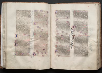 The Gotha Missal: Fol. 50v, tekst, ca. 1375. af Master of the Boqueteaux