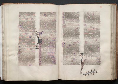 The Gotha Missal: Fol. 53v, tekst, ca. 1375. af Master of the Boqueteaux