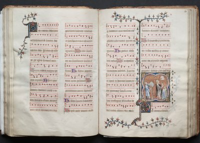 The Gotha Missal: Fol. 60v, tekst, ca. 1375. af Master of the Boqueteaux