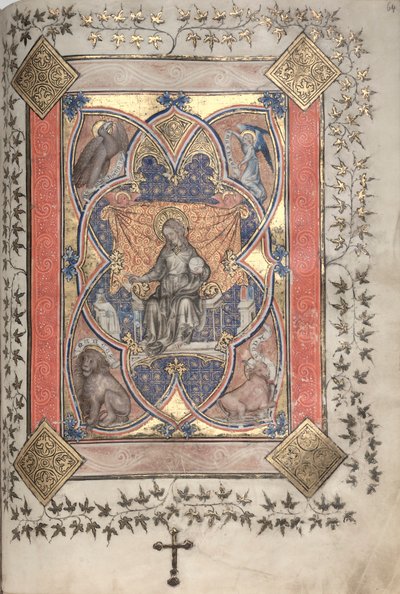 The Gotha Missal: Fol. 64r, Kristus i Majestæt, ca. 1375. af Master of the Boqueteaux