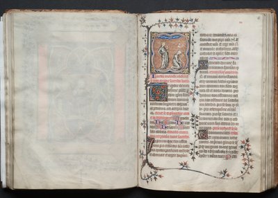 The Gotha Missal: Fol. 64v, tekst, ca. 1375. af Master of the Boqueteaux