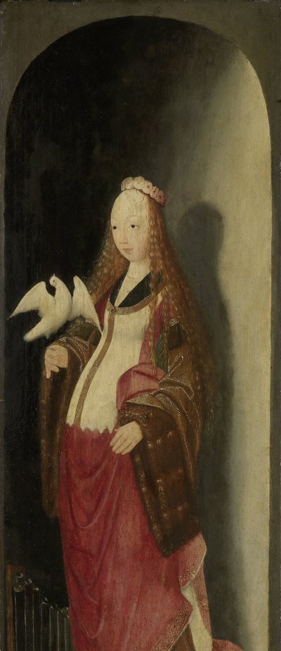 Sankt Cecilia, højre fløj af en triptykon af Master of the Brunswick Diptych (attributed to)