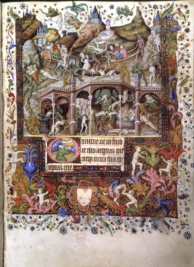 Tilføje. 29433, f.89 Scene in Hell, illustration fra en 