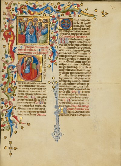 Allehelgen; Initial E: Sankt Andreas af Master of the Brussels Initials