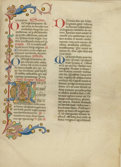 Dekoreret initial G af Master of the Brussels Initials