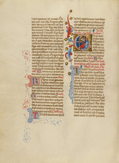 Initial E: Sankt Jakob den Store af Master of the Brussels Initials
