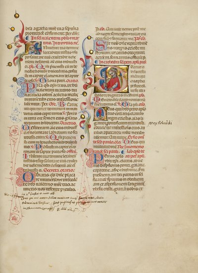 Initial I: Sankt Valentinus; Initial S: Sankt Peter af Master of the Brussels Initials