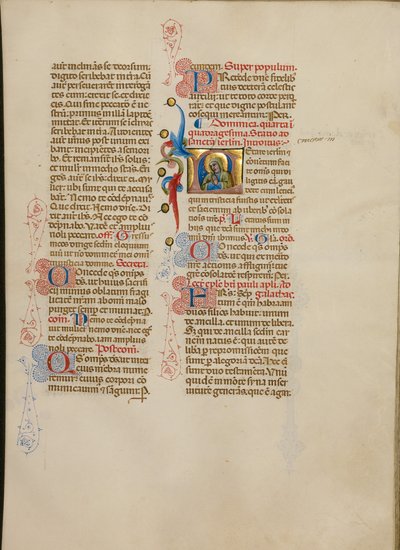 Initial L: Jomfruen i bøn af Master of the Brussels Initials