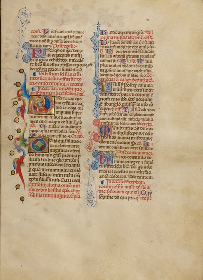 Første P: En pavelig velsignelse af Master of the Brussels Initials