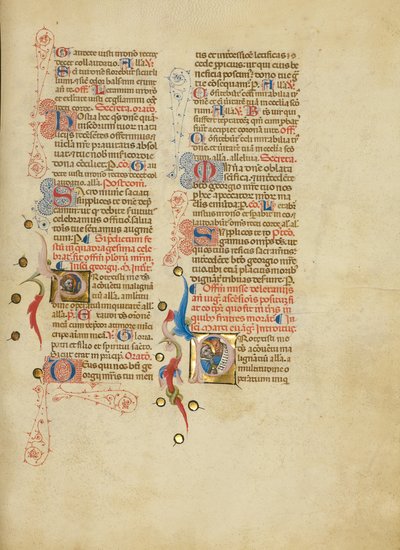 Initial P: Saint George; Initial P: Saint Mark af Master of the Brussels Initials