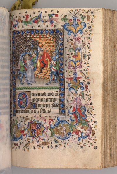 Karl den Ædle, konge af Navarra (1361-1425): bl. 169r, Kristus foran Pilatus af Master of the Brussels Initials and Associates