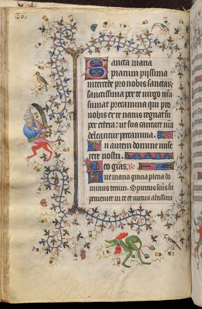 Timebog for Karl den Ædle, konge af Navarra (1361-1425): fol. 43v, Tekst af Master of the Brussels Initials and Associates
