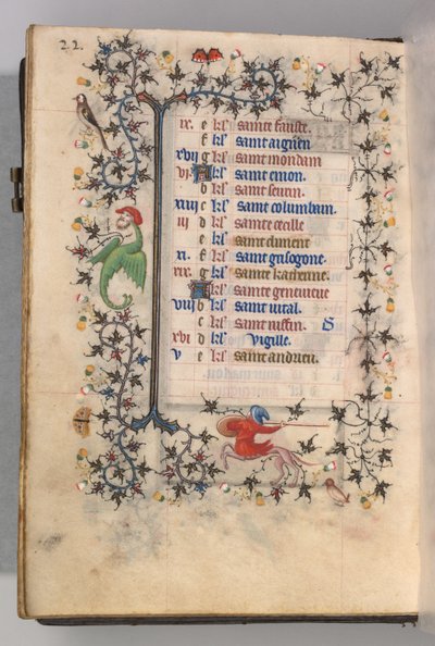 Timer for Karl den Adelige, konge af Navarra 1361-1425: fol. 11v, november, ca. 1405. af Master of the Brussels Initials and Associates