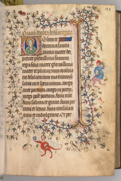 Timer for Karl den Adelige, konge af Navarra 1361-1425: fol. 13r, Tekst, ca. 1405. af Master of the Brussels Initials and Associates