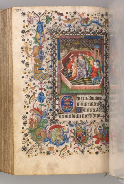 Timer for Karl den Adelige, konge af Navarra 1361-1425: fol. 161v, Bespottelse af Kristus, ca. 1405. af Master of the Brussels Initials and Associates