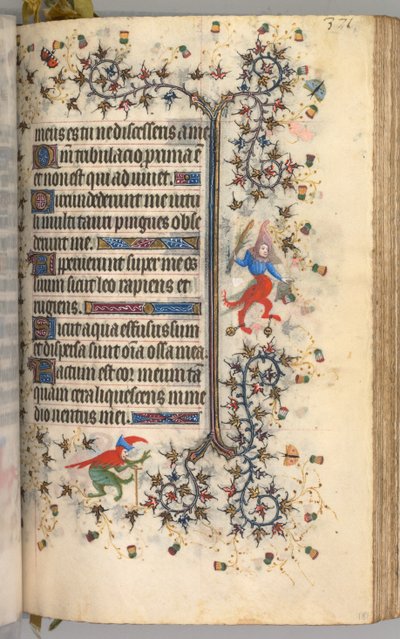 Timer for Karl den Adelige, konge af Navarra 1361-1425: fol. 181r, Tekst, ca. 1405. af Master of the Brussels Initials and Associates