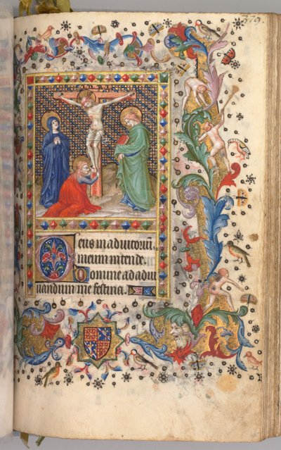 Timer for Karl den Adelige, konge af Navarra 1361-1425: fol. 185r, Korsfæstelse, ca. 1405. af Master of the Brussels Initials and Associates
