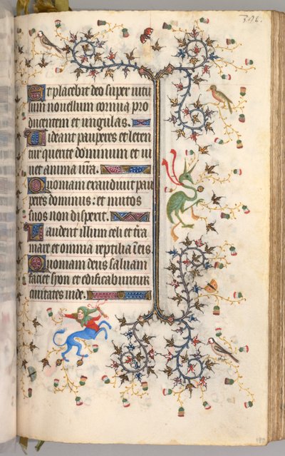 Timer for Karl den Adelige, konge af Navarra 1361-1425: fol. 190r, Tekst, ca. 1405. af Master of the Brussels Initials and Associates
