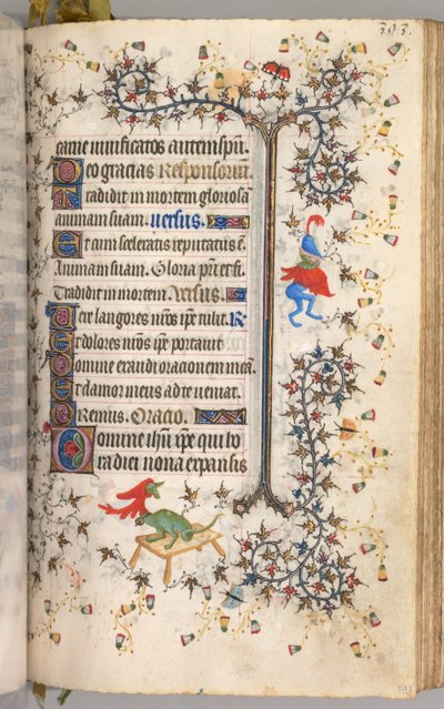 Timer for Karl den Adelige, konge af Navarra 1361-1425: fol. 191r, Tekst, ca. 1405. af Master of the Brussels Initials and Associates