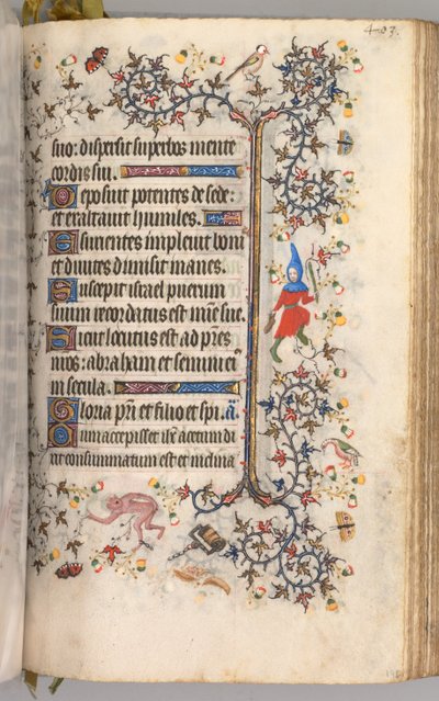 Timer for Karl den Adelige, konge af Navarra 1361-1425: fol. 196r, Tekst, ca. 1405. af Master of the Brussels Initials and Associates