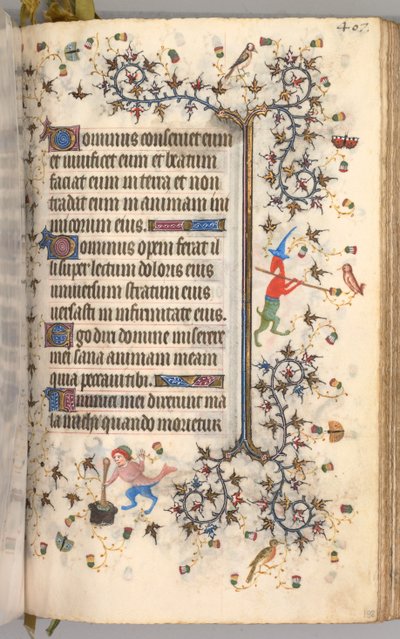 Timer for Karl den Adelige, konge af Navarra 1361-1425: fol. 198r, Tekst, ca. 1405. af Master of the Brussels Initials and Associates