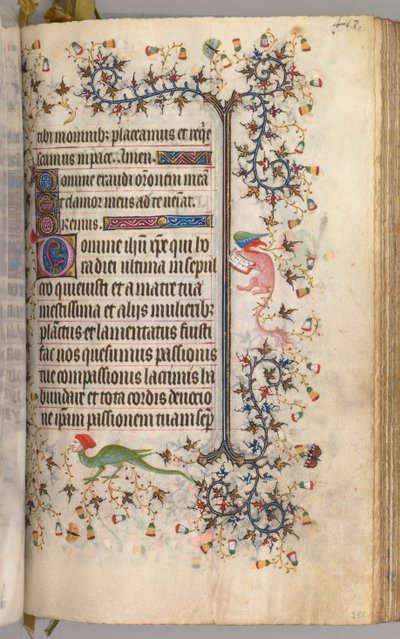 Timer for Karl den Adelige, konge af Navarra 1361-1425: fol. 2041r, Tekst, ca. 1405. af Master of the Brussels Initials and Associates
