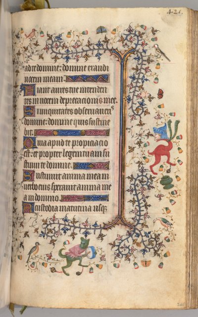 Timer for Karl den Adelige, konge af Navarra 1361-1425: fol. 205r, Tekst, ca. 1405. af Master of the Brussels Initials and Associates