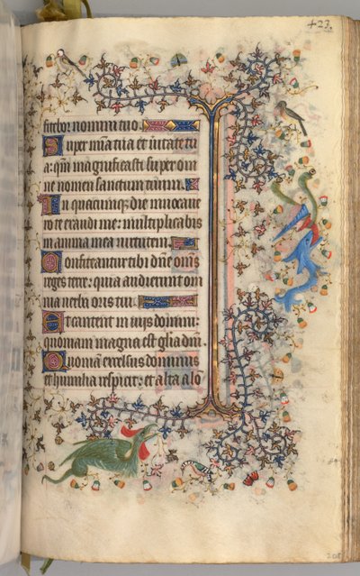 Timer for Karl den Adelige, konge af Navarra 1361-1425: fol. 206r, Tekst, ca. 1405. af Master of the Brussels Initials and Associates