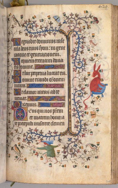 Timer for Karl den Adelige, konge af Navarra 1361-1425: fol. 209r, Tekst, ca. 1405. af Master of the Brussels Initials and Associates