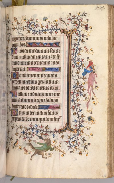 Timer for Karl den Adelige, konge af Navarra 1361-1425: fol. 215r, Tekst, ca. 1405. af Master of the Brussels Initials and Associates
