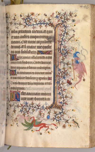 Timer for Karl den Adelige, konge af Navarra 1361-1425: fol. 217r, Tekst, ca. 1405. af Master of the Brussels Initials and Associates