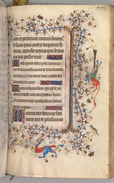 Timer for Karl den Adelige, konge af Navarra 1361-1425: fol. 218r, Tekst, ca. 1405. af Master of the Brussels Initials and Associates