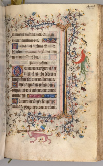 Timer for Karl den Adelige, konge af Navarra 1361-1425: fol. 219r, Tekst, ca. 1405. af Master of the Brussels Initials and Associates