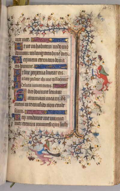 Timer for Karl den Adelige, konge af Navarra 1361-1425: fol. 220r, tekst, ca. 1405. af Master of the Brussels Initials and Associates