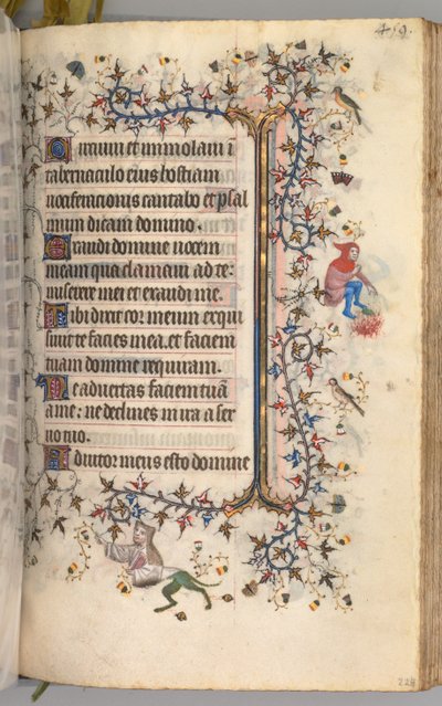 Timer for Karl den Adelige, konge af Navarra 1361-1425: fol. 224r, Tekst, ca. 1405. af Master of the Brussels Initials and Associates