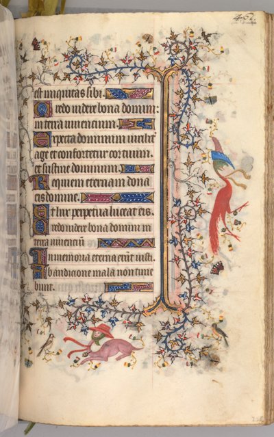 Timer for Karl den Adelige, konge af Navarra 1361-1425: fol. 225r, Tekst, ca. 1405. af Master of the Brussels Initials and Associates