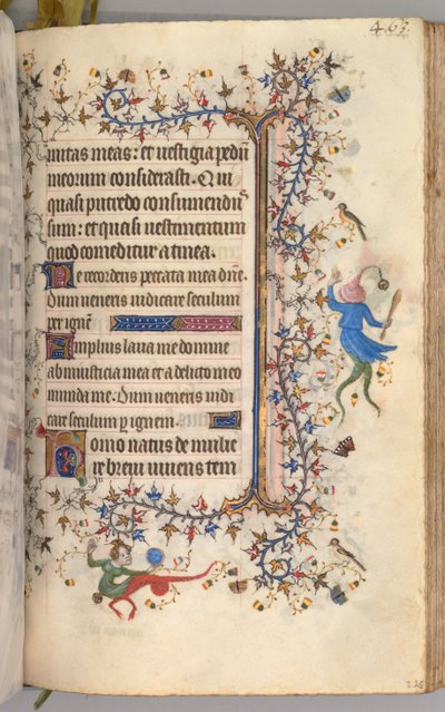 Timer for Karl den Adelige, konge af Navarra 1361-1425: fol. 226r, Tekst, ca. 1405. af Master of the Brussels Initials and Associates