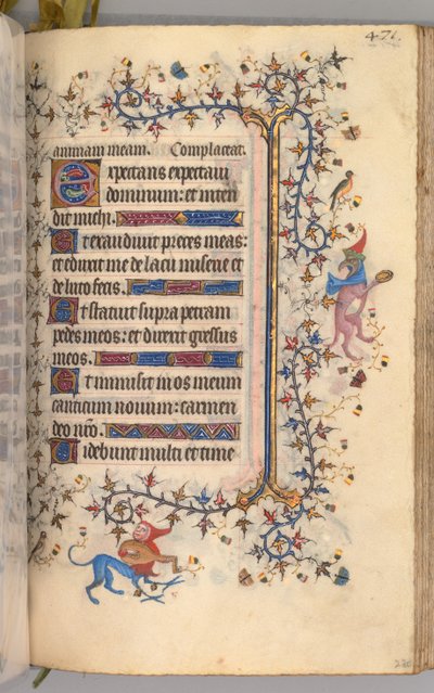 Timer for Karl den Adelige, konge af Navarra 1361-1425: fol. 230r, tekst, ca. 1405. af Master of the Brussels Initials and Associates