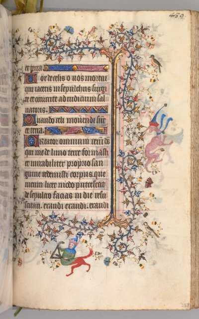 Timer for Karl den Adelige, konge af Navarra 1361-1425: fol. 239r, Tekst, ca. 1405. af Master of the Brussels Initials and Associates
