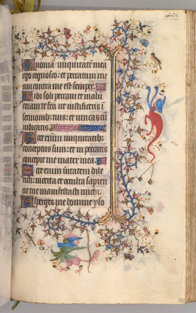 Timer for Karl den Adelige, konge af Navarra 1361-1425: fol. 240r, tekst, ca. 1405. af Master of the Brussels Initials and Associates