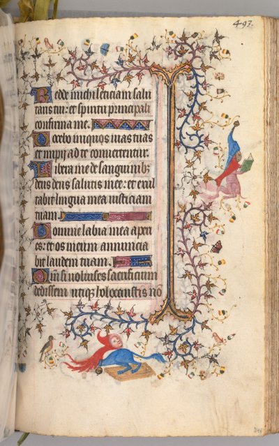 Timer for Karl den Adelige, konge af Navarra 1361-1425: fol. 241r, Tekst, ca. 1405. af Master of the Brussels Initials and Associates