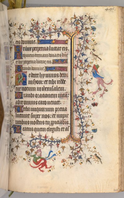 Timer for Karl den Adelige, konge af Navarra 1361-1425: fol. 242r, Tekst, ca. 1405. af Master of the Brussels Initials and Associates
