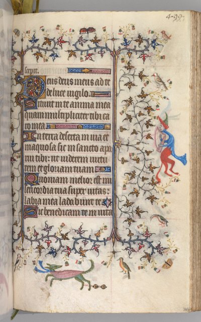 Timer for Karl den Adelige, konge af Navarra 1361-1425: fol. 244r, Tekst, ca. 1405. af Master of the Brussels Initials and Associates