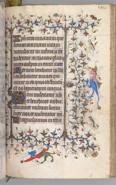 Timer for Karl den Adelige, konge af Navarra 1361-1425: fol. 245r, Tekst, ca. 1405. af Master of the Brussels Initials and Associates