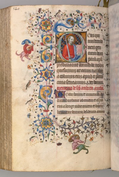 Timer for Karl den Adelige, konge af Navarra 1361-1425: fol. 264v, St. Paul, ca. 1405. af Master of the Brussels Initials and Associates