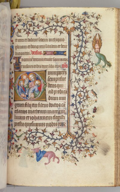 Timer for Karl den Adelige, konge af Navarra 1361-1425, , fol. 273r, De fire evangelister, ca. 1405. af Master of the Brussels Initials and Associates