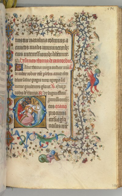 Timer for Karl den Adelige, konge af Navarra 1361-1425, fol. 282r, St. Thomas à Becket, ca. 1405. af Master of the Brussels Initials and Associates