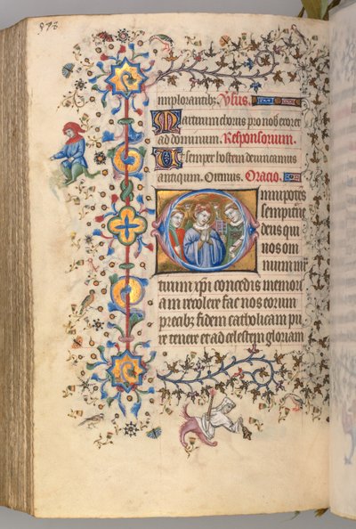 Timer for Karl den Adelige, konge af Navarra 1361-1425, fol. 283v, Martyrer: Uidentificeret helgen..., af Master of the Brussels Initials and Associates